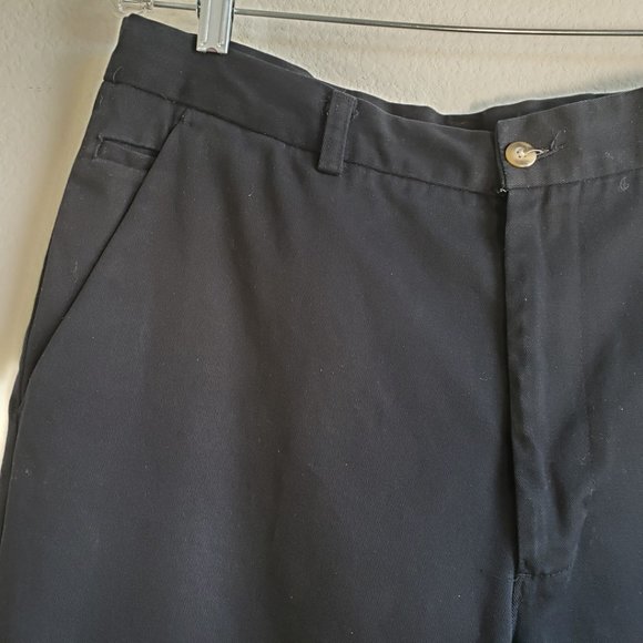 Haggar Men's Slacks Dress Pants Size 33x27.25 Features 5 pockets  Black - Picture 4 of 8
